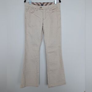Vtg Authentic Y2K Cream Corduroy Long And Lean Bootcut Stretch Pants Sz 10R